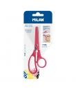 Milan Basic Colours Tijeras de 13.4cm - Mango Ergonomico - Punta Redondeada - Hoja de Acero Inoxidable - Color Rojo