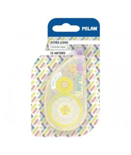Milan New Look Cinta Correctora Extra-Larga - Presentacion en Blister - 5mm x 15m - Color Amarillo