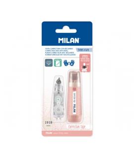 Milan 403 Since 1918 Cinta Correctora - Presentacion en Blister - Incluye Recambio - 5mm x 6m - Color Rosa