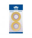 Milan Pack de 2 Cintas Adhesivas - 12mm x 33m - Color Amarillo Transparente