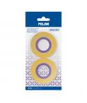 Milan Pack de 2 Cintas Adhesivas - 19mm x 33m - Color Amarillo Transparente