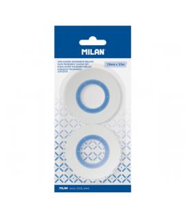 Milan Pack de 2 Cintas Adhesivas - Brillante - 19mm x 33m - Color Transparente