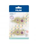 Milan Pack de 2 Recambios de Cinta Adhesiva para Serie New Look - 8.4mm x 8m - Color Transparente