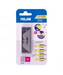 Milan Compact Acid Pack de 10 Recambios para Cuter - Hoja Metalica - Color Acero