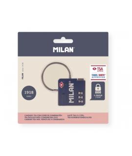 Milan 403 Since 1918 Candado TSA con Cierre de Combinacion - 3 Digitos - Metalico - Color Azul