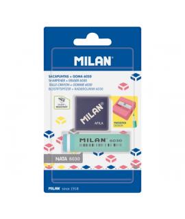 Milan Afila Pack de 1 Sacapuntas + 1 Goma 6030 - Color Azul