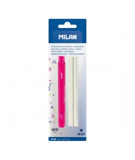 Milan Tri Jet Acid Portagomas Automatico - Triangular - 2 Gomas de Recambio - Colores Surtidos