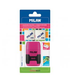 Milan Compact Touch Duo Afilaborra - 2 Gomas de Recambio - Cuchilla de Acero de Seguridad - Colores Surtidos