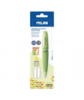 Milan Capsule Fluo Portaminas 1.3mm - Incluye 2 Gomas de Recambio - Colores Surtidos