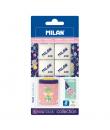 Milan Collection Fairy Tale Pack de Sacapuntas + 4 Gomas 430 - Colores Surtidos