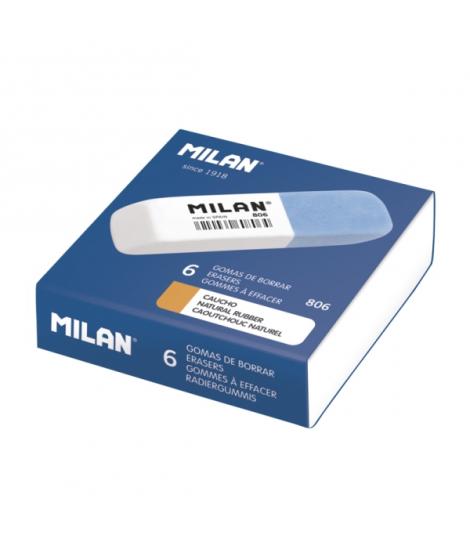 Milan 806 Gomas Biseladas - Doble Dureza - Abrasivo para Tinta - Flexible para Lapiz - Color Azul