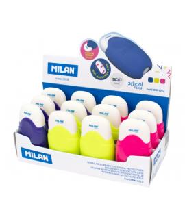 Milan School Expositor con 12 Gomas con Funda Protectora - Miga de Pan - Caucho Sintetico - Colores Surtidos