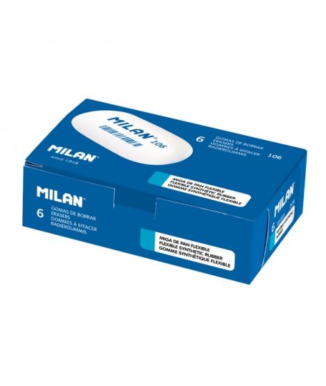 Milan Oval 106 Gomas de Borrar - Miga de Pan - Caucho Sintetico - Color Blanco