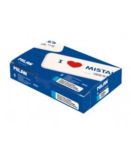 Milan 4806 Gomas de Borrar Biseladas - Miga de Pan - Caucho Sintetico - Envueltas Individualmente - Gigantes - Color Blanco