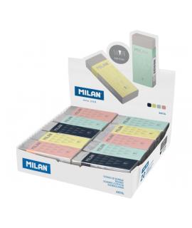 Milan Nata 320 Silver Expositor con 20 Gomas de Borrar - Color Plata