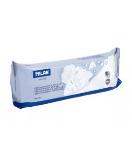 Milan Pasta para Modelar de Aspecto Porcelana - Seca al Aire - 500g - Facil de Moldear - Color Blanco