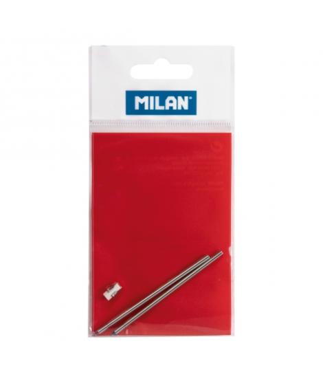 Milan Recambio para Boligrafo Multifuncion - Tinta Azul - Tinta Roja - Goma de Borrar - Colores Surtidos