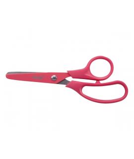 Milan Basic Colours Tijeras de 13.4cm - Mango Ergonomico - Punta Redondeada - Hoja de Acero Inoxidable - Color Rosa