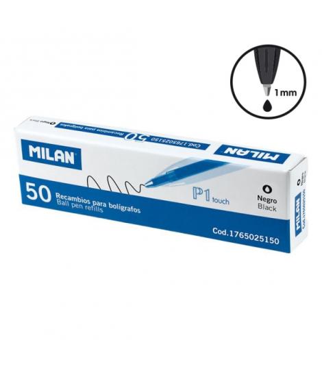 Milan P1 Touch Pack de 50 Recambios - Punta de 1mm - Color Negro