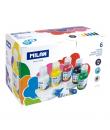 Milan Pack de 6 Botellas de Tempera - 125ml por Unidad - Incluye Pincel - Mezclable - Secado Rapido - Colores Surtidos