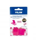 Milan Fluo Dispensador 50 Marcadores Reposicionables - Translucidos - 45x25mm - Color Rosa