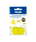 Milan Fluo Dispensador 50 Marcadores Reposicionables - Translucidos - 45x25mm - Color Amarillo