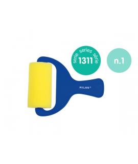 Milan 1311 Rodillo de Esponja Liso de 70mm - Mango de Plastico Corto - Color Azul