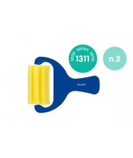 Milan 1311 Rodillo de Esponja Franjas Horizontales de 70mm - Mango de Plastico Corto - Color Azul