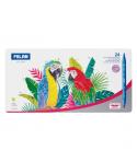Milan Pack de 24 Rotuladores Doble Punta Fina - Pincel - Caja Metalica - Punta Fina 2mm - Pincel 0.5 a 4mm - Colores Surtidos