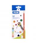 Milan Pack de 12 Lapices de Colores - Triangulares - Colores Surtidos