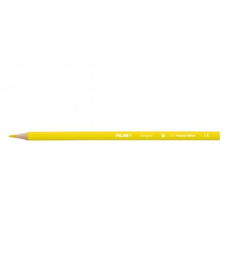 Milan Unicolor Lapices de Color Amarillo - Triangular - Color Amarillo