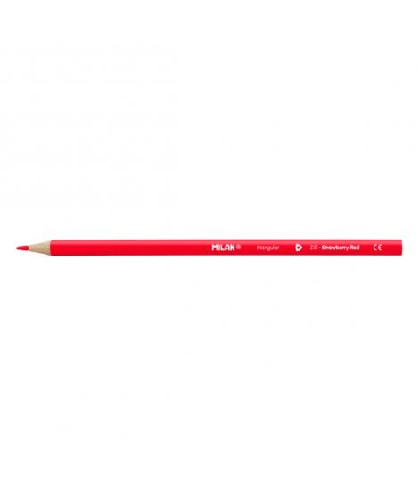 Milan Unicolor Lapices de Color Rojo - Triangular - Color Rojo