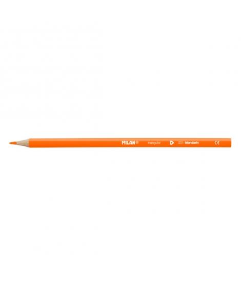 Milan Unicolor Lapices de Color Naranja - Triangular - Color Naranja