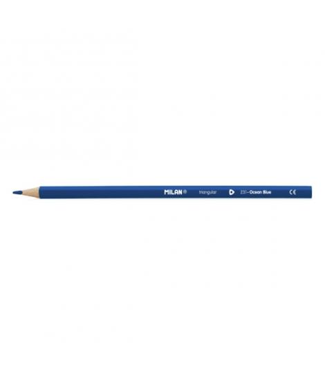 Milan Unicolor Lapices de Color Azul - Triangular - Color Azul