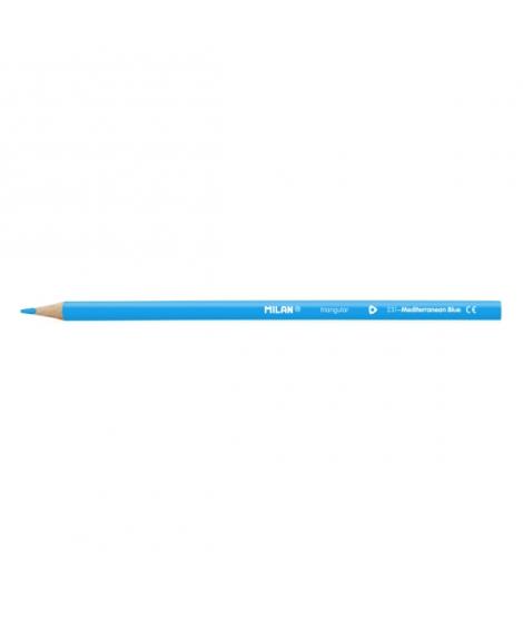Milan Unicolor Lapices de Color Azul Cian - Triangular - Color Azul Cian