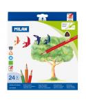 Milan Pack de 24 Lapices de Colores - Triangulares - Colores Surtidos