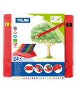 Milan Flexibox Pack de 24 Lapices de Colores - Triangulares - Colores Surtidos
