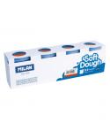 Milan Soft Dough Pack de 4 Botes de Pasta Blanda - 100% Vegetal - Moldeable - Sin Residuos - Colores Mezclables - 116g por Unida