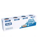 Milan Soft Dough Pack de 4 Botes de Pasta Blanda - 100% Vegetal - Moldeable - Sin Residuos - Colores Mezclables - 116g por Unida