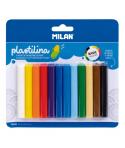 Milan Pack de 12 Barritas Plastilina de Colores - 100% Vegetal - Muy Moldeable - No Se Seca - Colores Mezclables - 140g - Colore