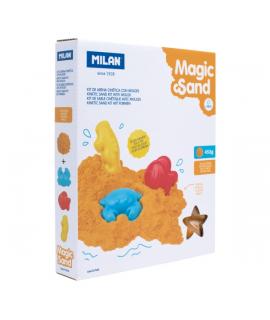 Milan Magic Sand Arena Cinetica - Incluye Moldes - a Partir de 18 Meses - Color Naranja
