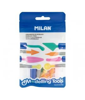 Milan Herramientas de Modelado - 2 Mangos - 8 Puntas Surtidas - Colores Surtidos