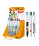 Bic 4 Colours Asterix Expositor con 30 Boligrafos de Bola Retractil Diseños Comic Asterix - Punta Media de 1.0mm - 3 Diseños Dif