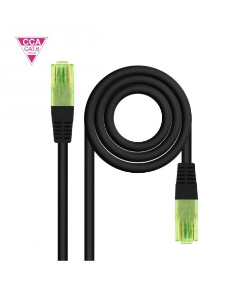 Nanocable Cable Red Latiguillo Cat.6 UTP AWG26 CCA - Longitud 3m - Color Negro