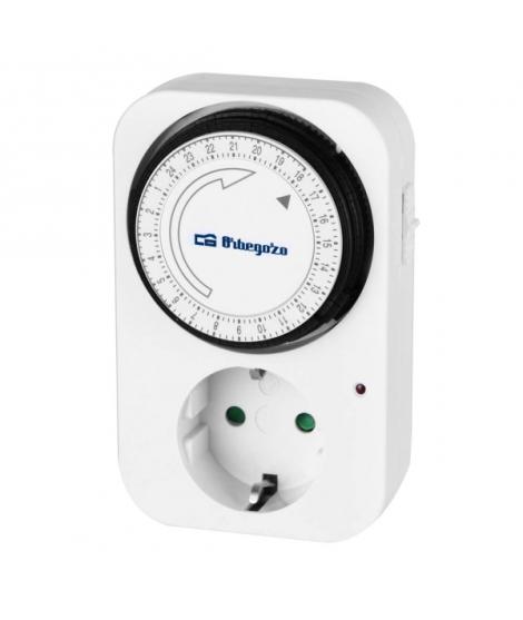 Orbegozo PG 02 Programador 24 Horas - Potencia hasta 3500W - Uso Facil e Intuitivo - Intervalos de 15 Minutos - Color Blanco