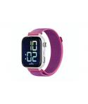 Savefamily Reloj Inteligente Infantil SaveWatch Plus 2 - Pantalla Amoled - Carcasa Blanca - Correa Tela Frambuesa