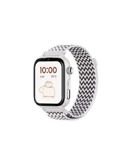 Savefamily Reloj Inteligente Infantil SaveWatch Plus 2 - Pantalla Amoled - Carcasa Blanca - Correa Tela ZigZag