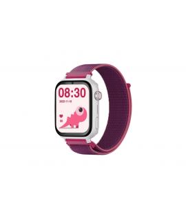 Savefamily Reloj Inteligente Infantil SaveWatch Plus con GPS y Llamada - IP67 - Boton SOS - Carcasa Blanca - Correa Tela Frambue