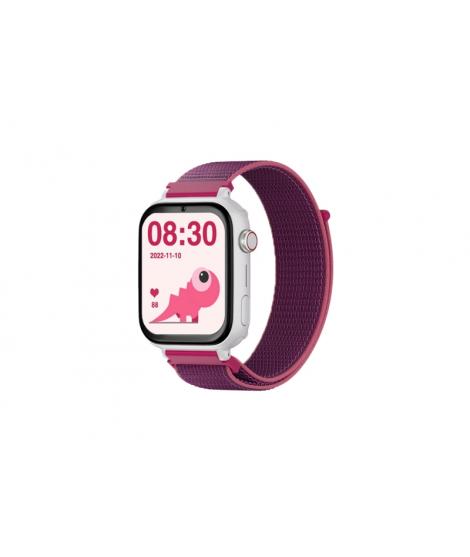 Savefamily Reloj Inteligente Infantil SaveWatch Plus con GPS y Llamada - IP67 - Boton SOS - Carcasa Blanca - Correa Tela Frambue