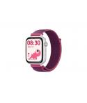 Savefamily Reloj Inteligente Infantil SaveWatch Plus con GPS y Llamada - IP67 - Boton SOS - Carcasa Blanca - Correa Tela Frambue